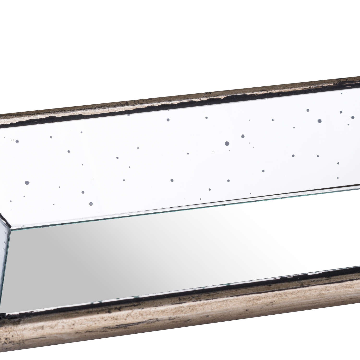 Astor Distressed Mirrored Display Tray With Wooden Detailing - Trays from the Quanta Home collection.