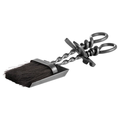 Silver Hearth Tidy Set With Hand Turned Loop Handle - Companion Sets & Accessories from the Quanta Home collection.