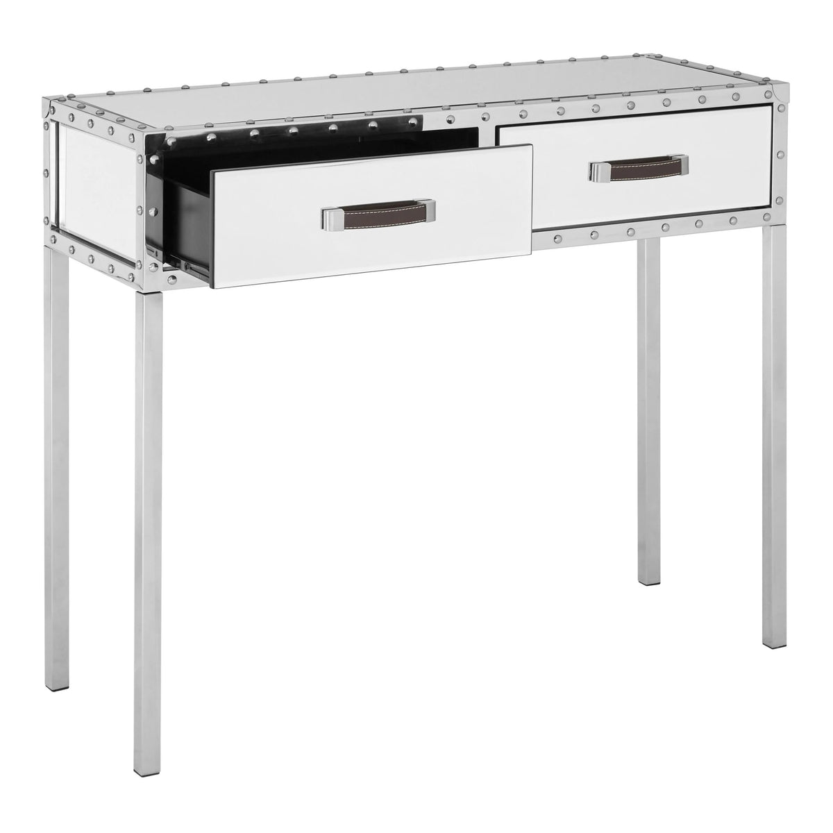 Rivelle Mirrored Console Table with Drawers