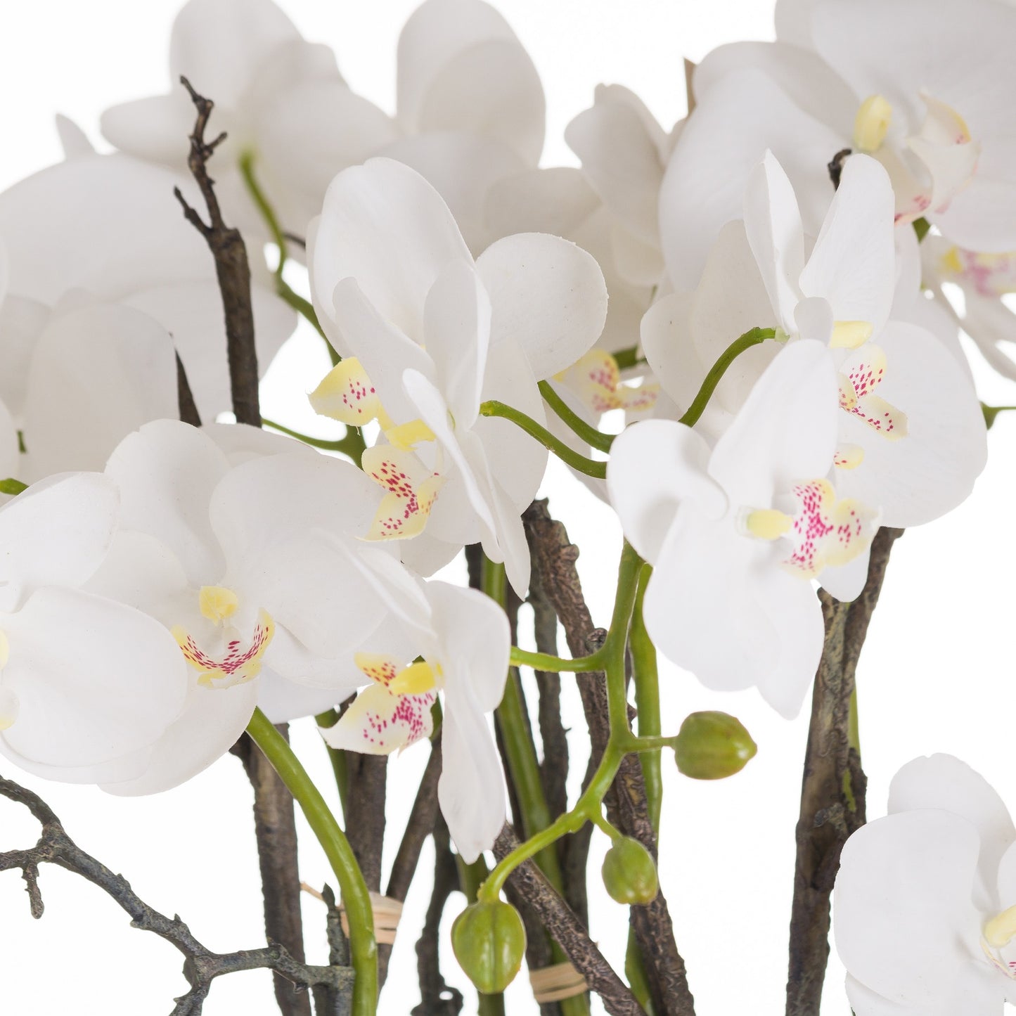 Large Stone Potted Orchid With Roots - All Artificial Flowers from the Quanta Home collection.