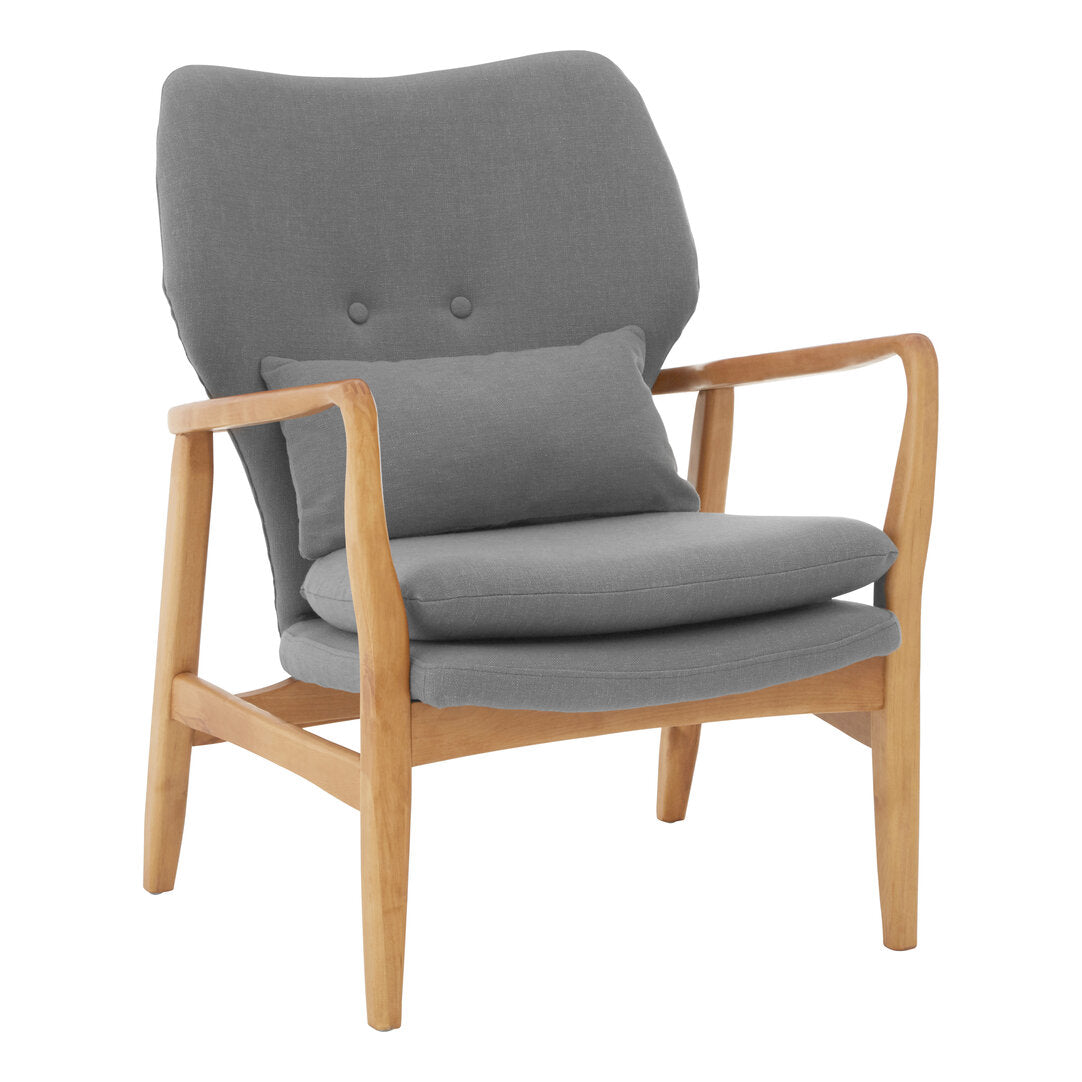Nordic Grey Chair With Birchwood Frame