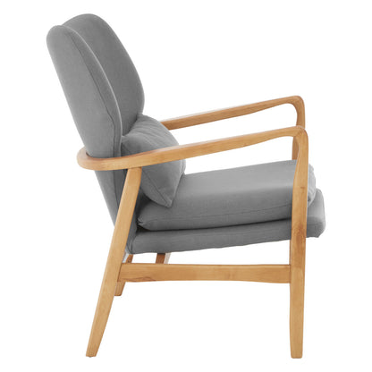 Nordic Grey Chair With Birchwood Frame