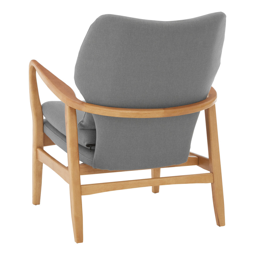Nordic Grey Chair With Birchwood Frame
