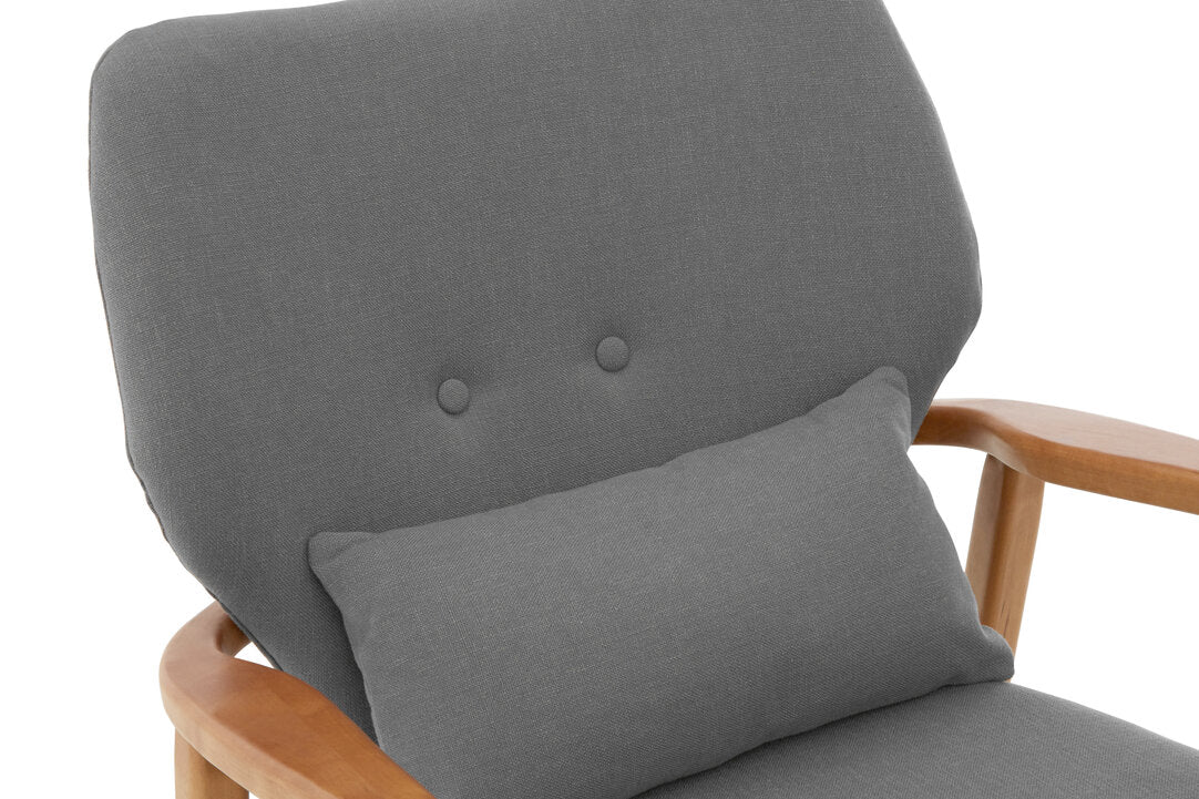 Nordic Grey Chair With Birchwood Frame