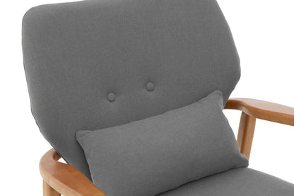 Nordic Grey Chair With Birchwood Frame