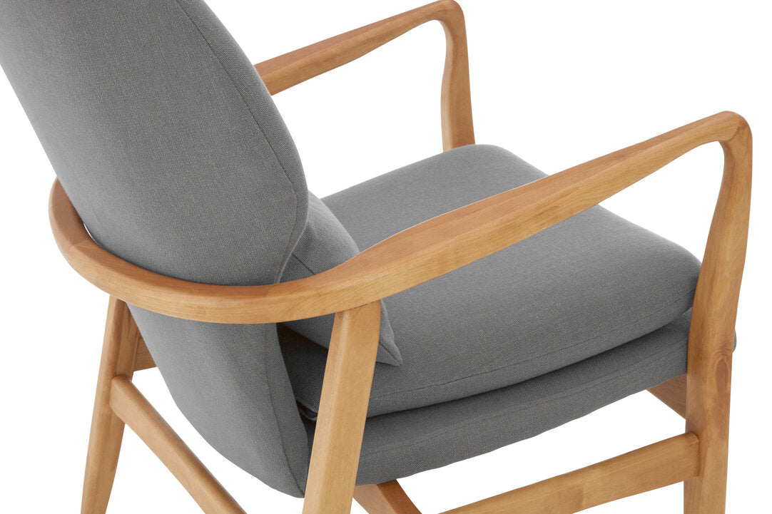 Nordic Grey Chair With Birchwood Frame
