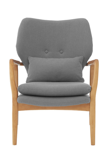 Nordic Grey Chair With Birchwood Frame