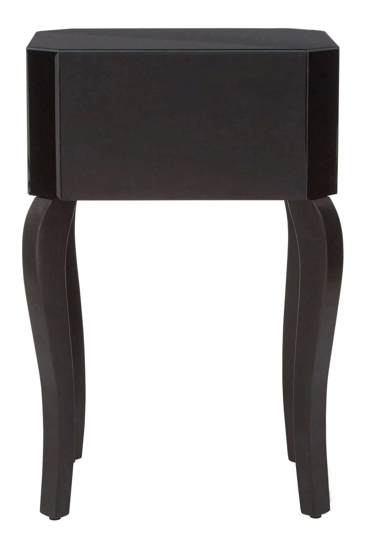 Orchessa 1 Drawer Black Mirrored Glass Side Table