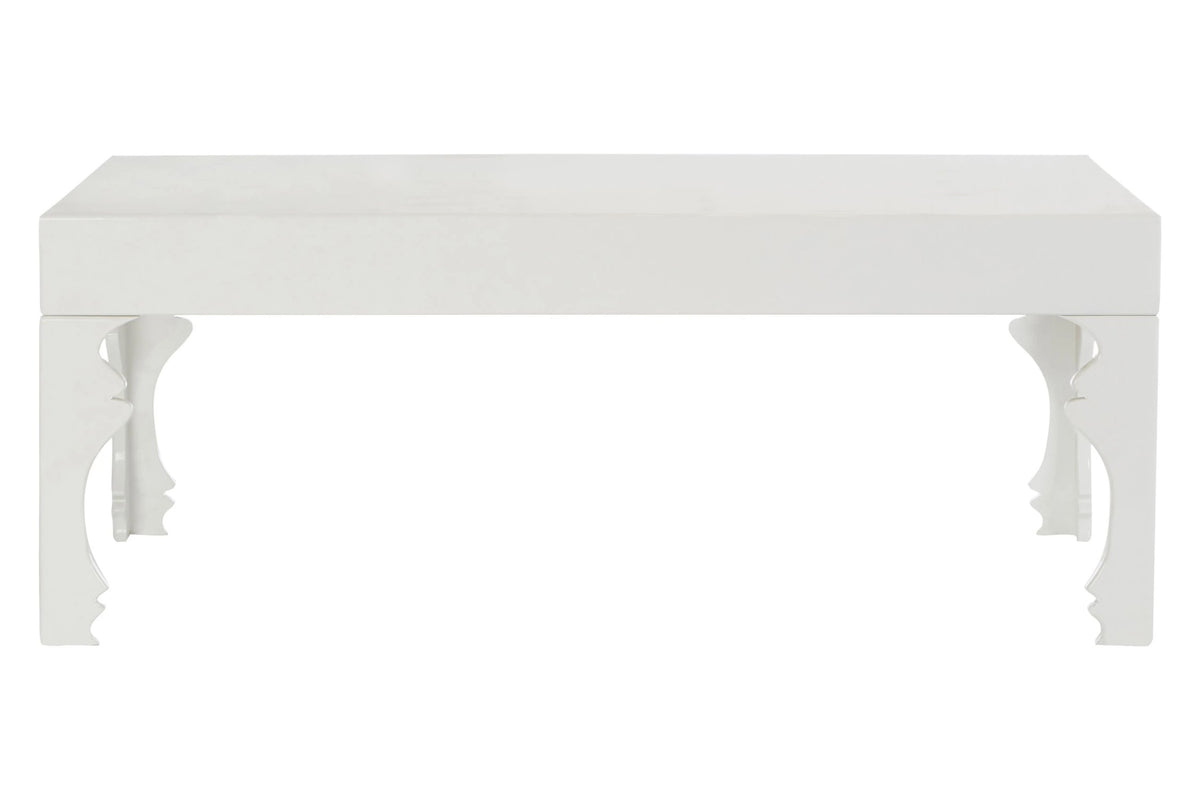 Lacquerre White High Gloss Finish Coffee Table