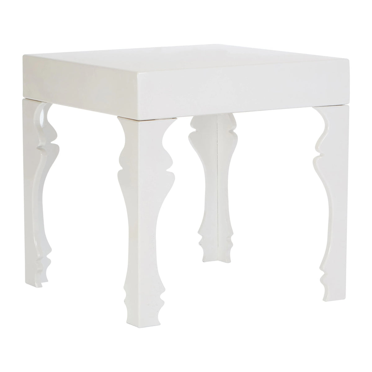 Lacquerre White High Gloss Side Table