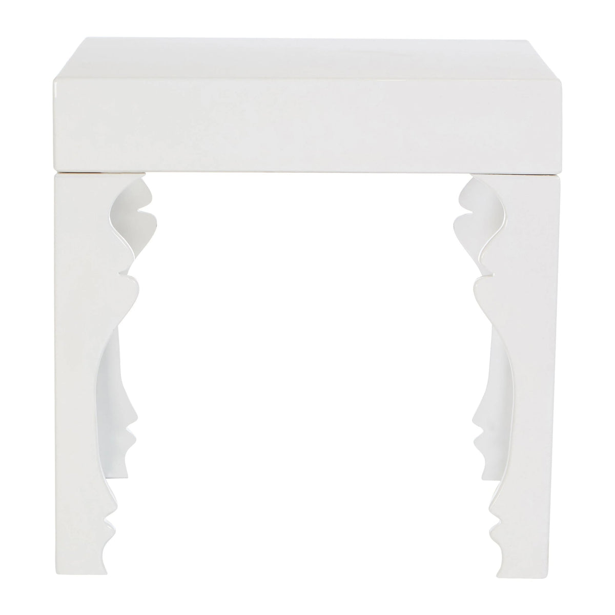 Lacquerre White High Gloss Side Table