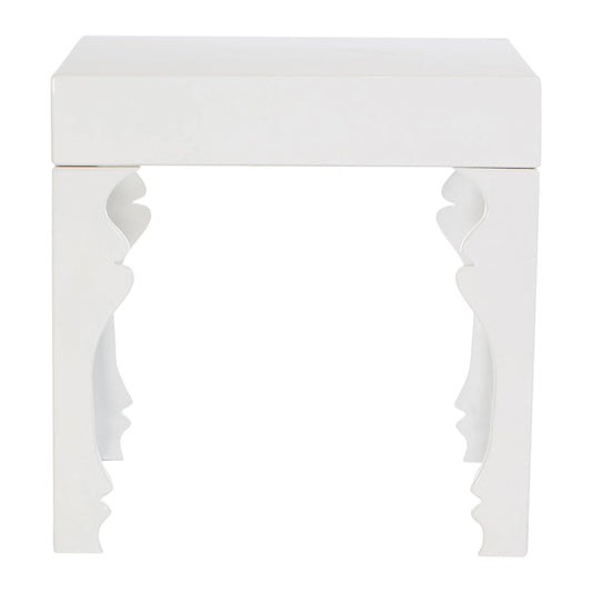 Lacquerre White High Gloss Side Table