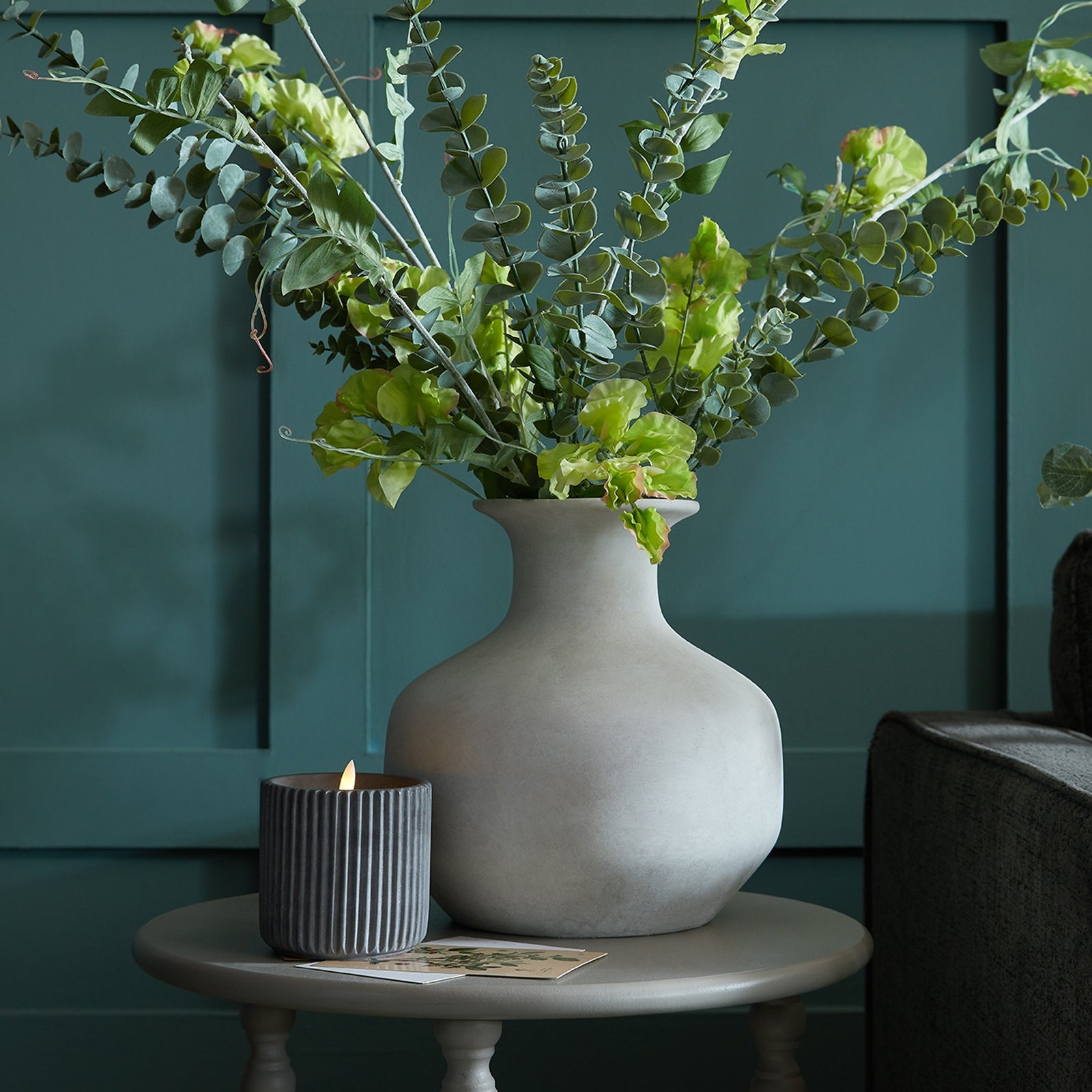 Bloomville Squat Stone Vase - Vases from the Quanta Home collection.