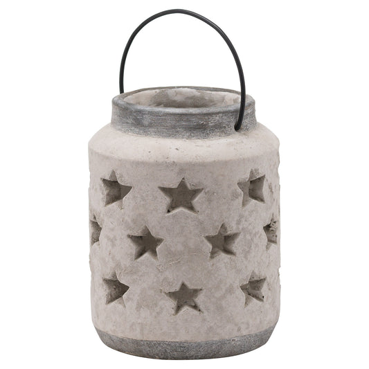Bloomville Large Stone Star Lantern - Christmas Candles & Candle Accessories from the Quanta Home collection.