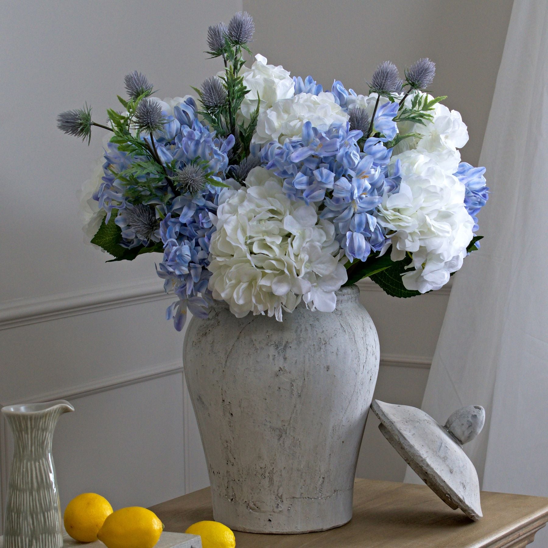 Bloomville Stone Ginger Jar - Christmas Room Decorations from the Quanta Home collection.