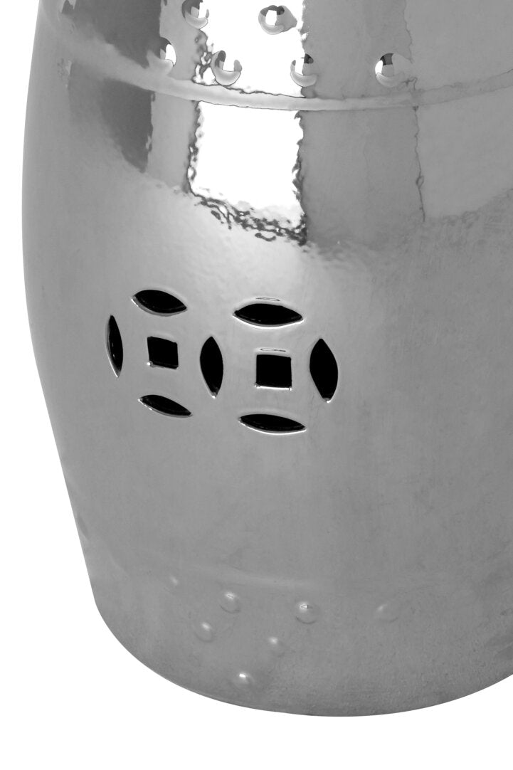 Lagun Complements Silver Finish Table And Stool