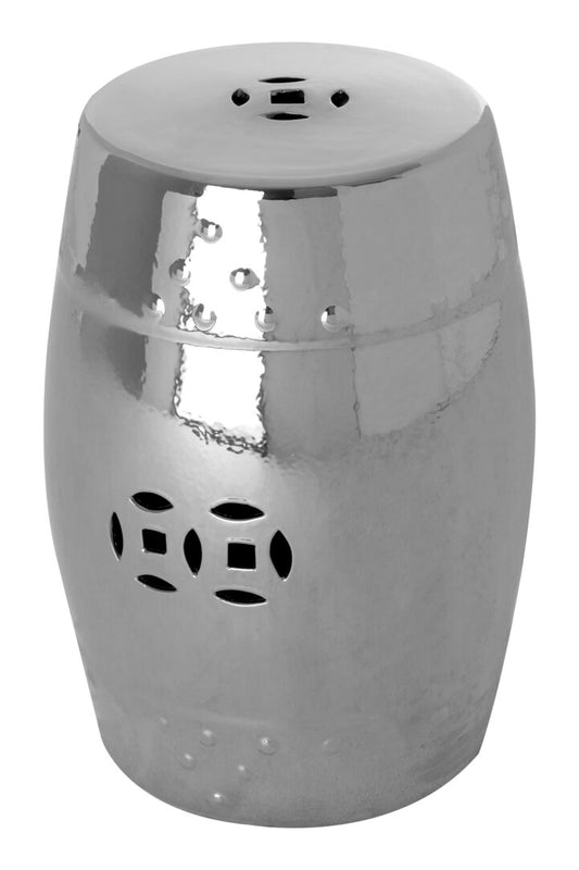 Lagun Complements Silver Finish Table And Stool