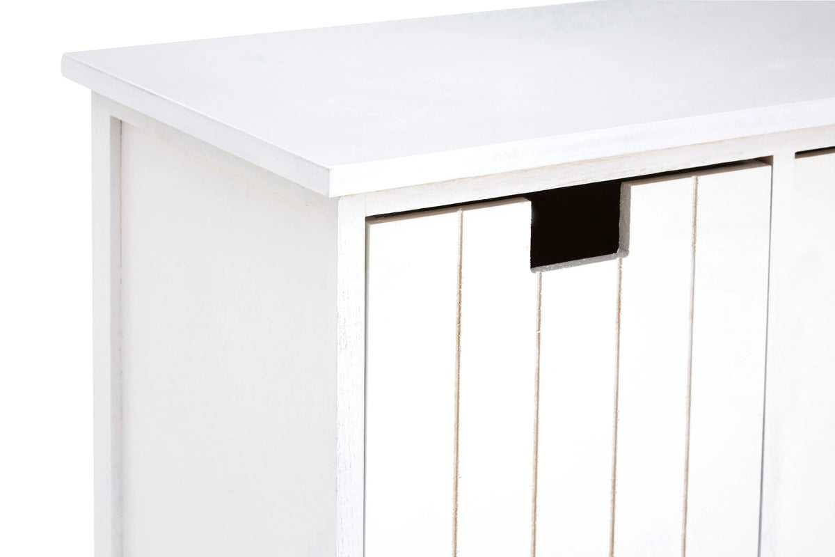 Nantucket White Storage Bench with 4 Drawers