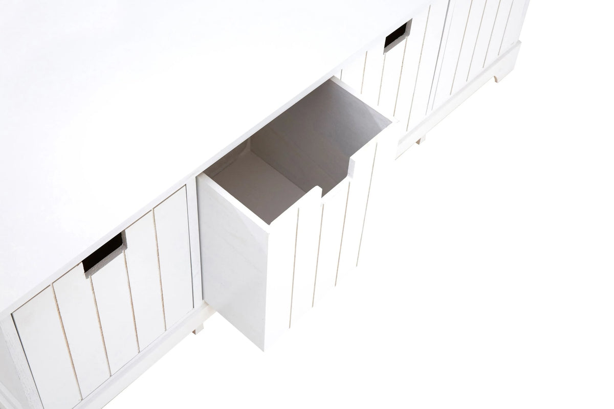 Nantucket White Storage Bench with 4 Drawers