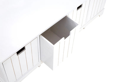Nantucket White Storage Bench with 4 Drawers