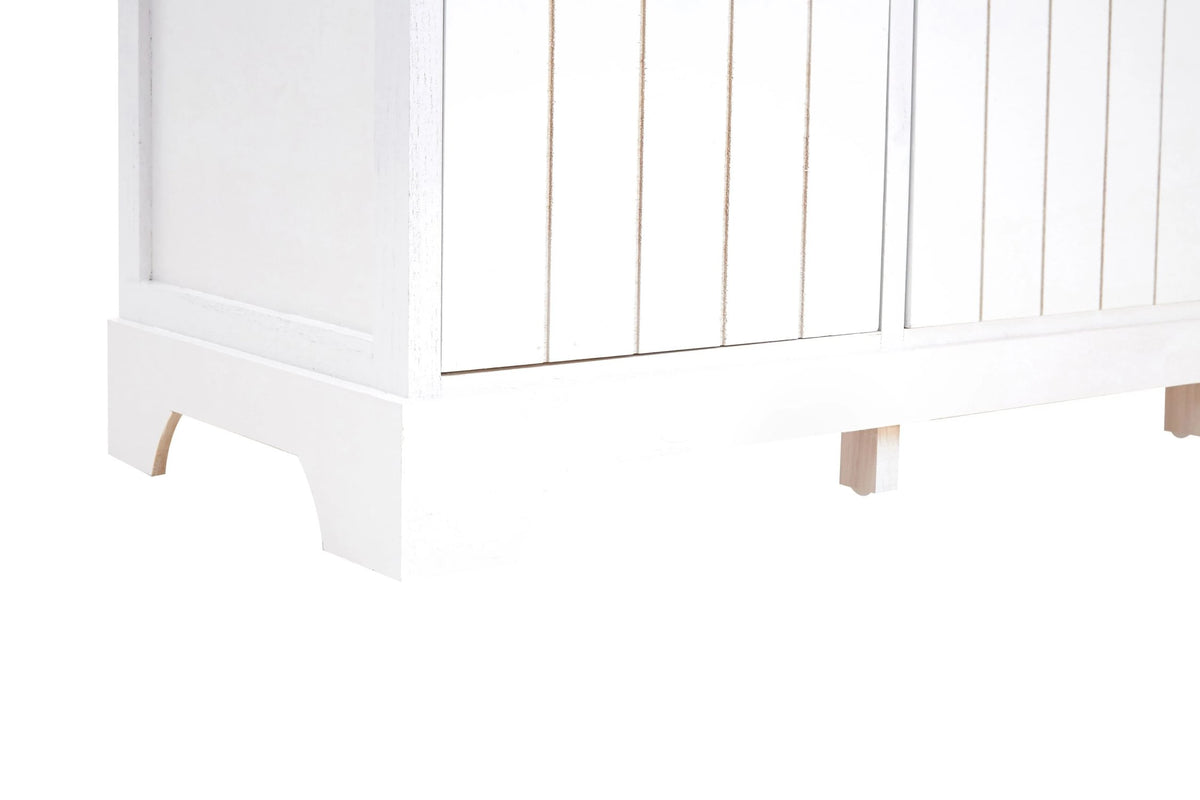 Nantucket White Storage Bench with 4 Drawers