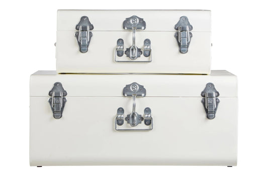 Portage Set of two Ivory Storage Trunks