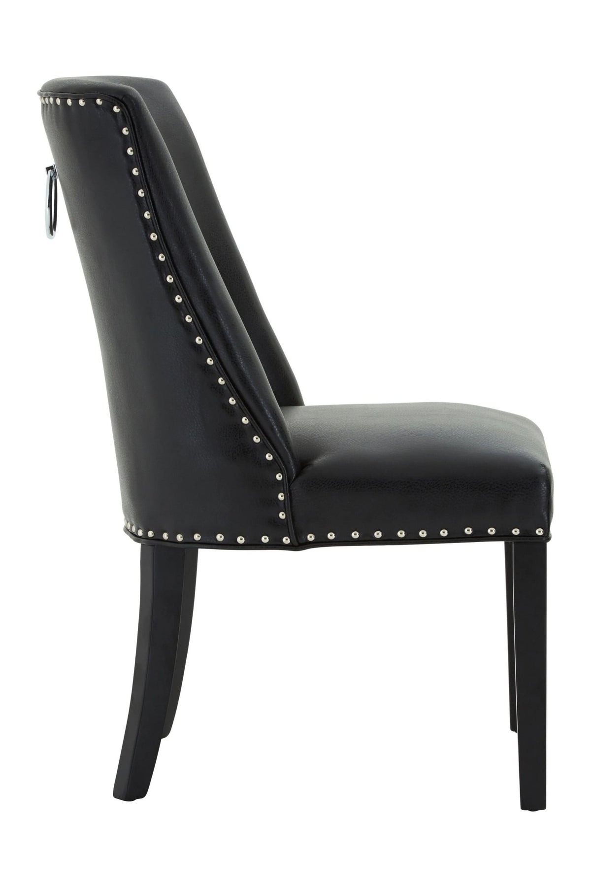 Rancher Black Leather Effect Dining Chair