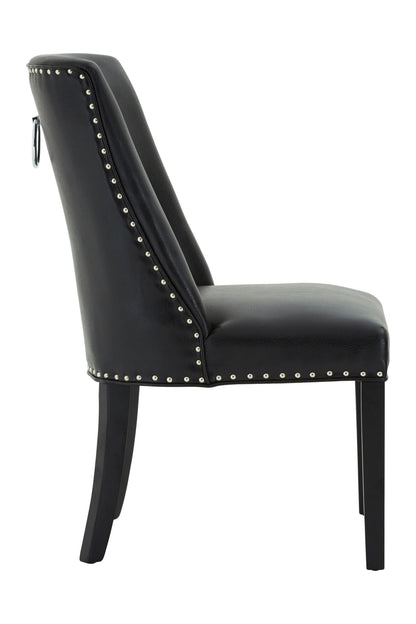 Rancher Black Leather Effect Dining Chair