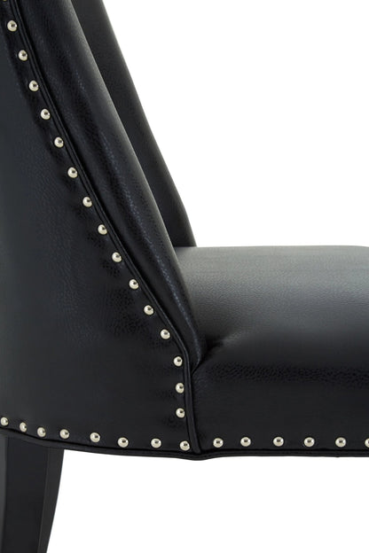 Rancher Black Leather Effect Dining Chair