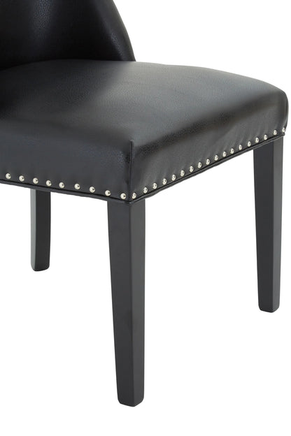 Rancher Black Leather Effect Dining Chair