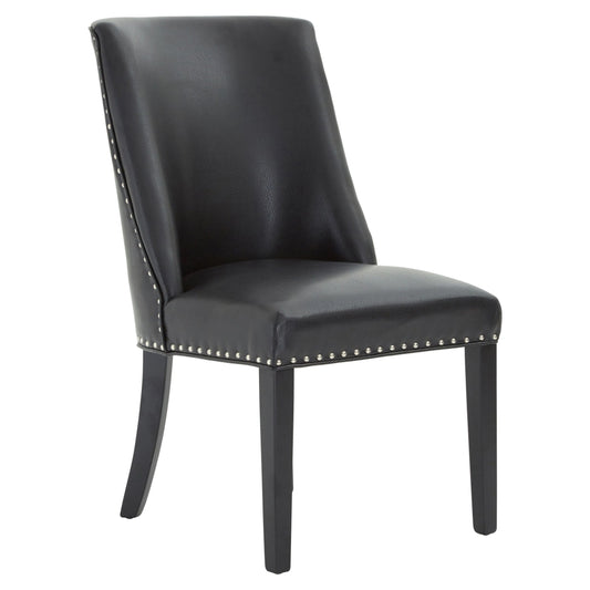 Rancher Black Leather Effect Dining Chair