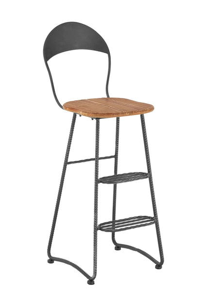 Nova Wood and Black Metal Bar Chair