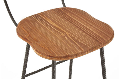 Nova Wood and Black Metal Bar Chair
