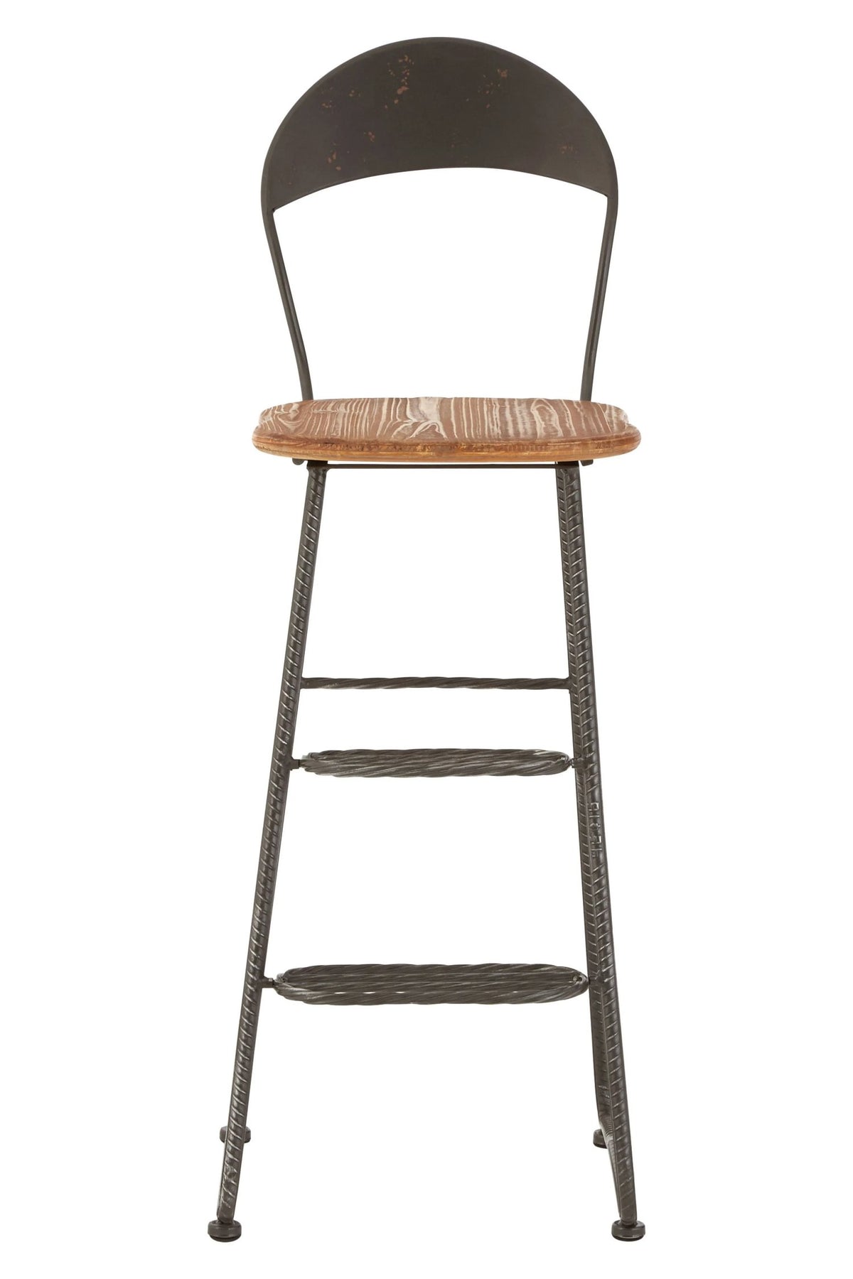 Nova Wood and Black Metal Bar Chair