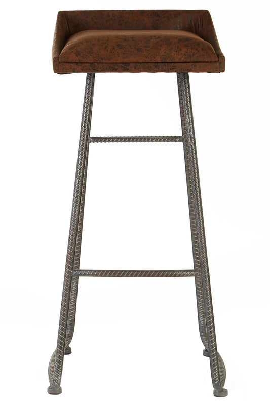 Nova Brown Leather Effect Bar Stool