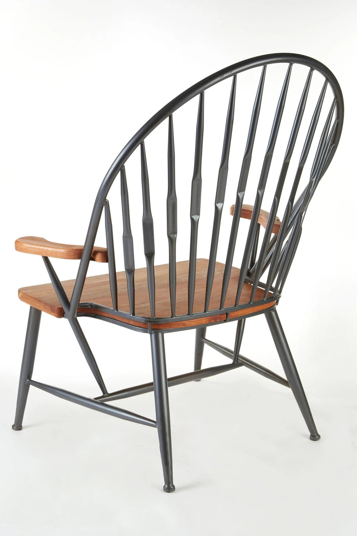 Nova Walnut Wood And Metal Armchair