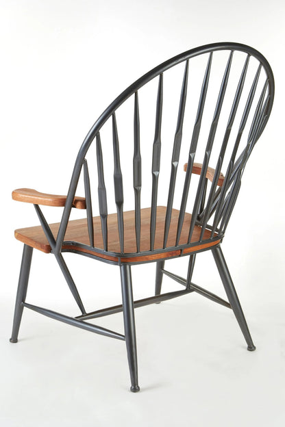 Nova Walnut Wood And Metal Armchair