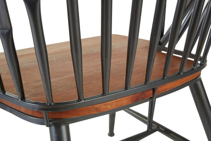 Nova Walnut Wood And Metal Armchair