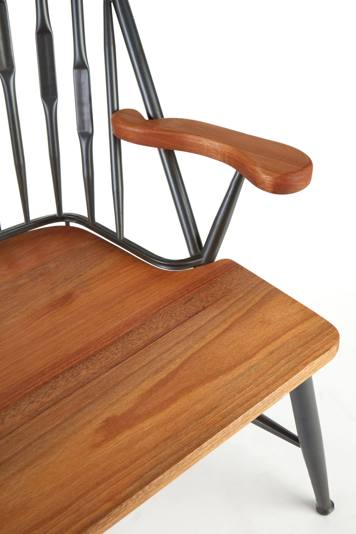 Nova Walnut Wood And Metal Armchair