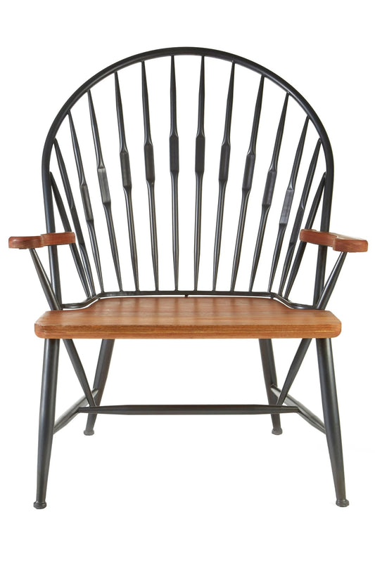 Nova Walnut Wood And Metal Armchair
