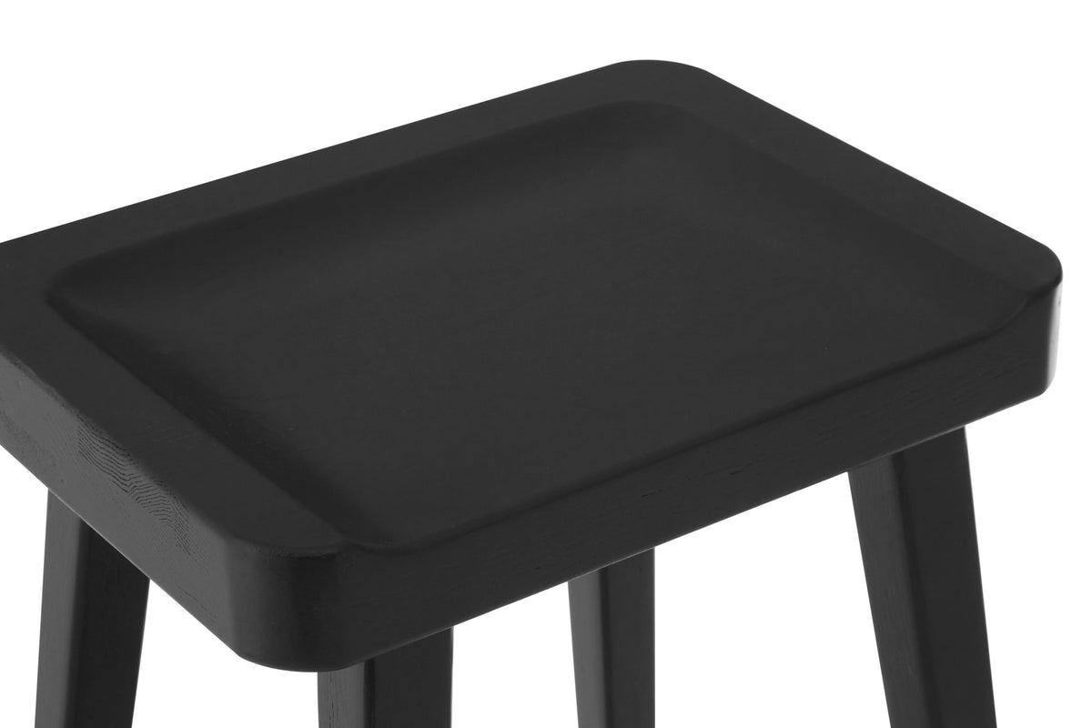 Bordeaux Black Oak Wood Bar Stool