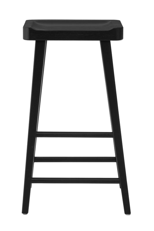 Bordeaux Black Oak Wood Bar Stool