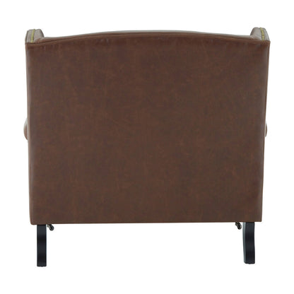 Richmond Brown Leather Effect Wing Armchair