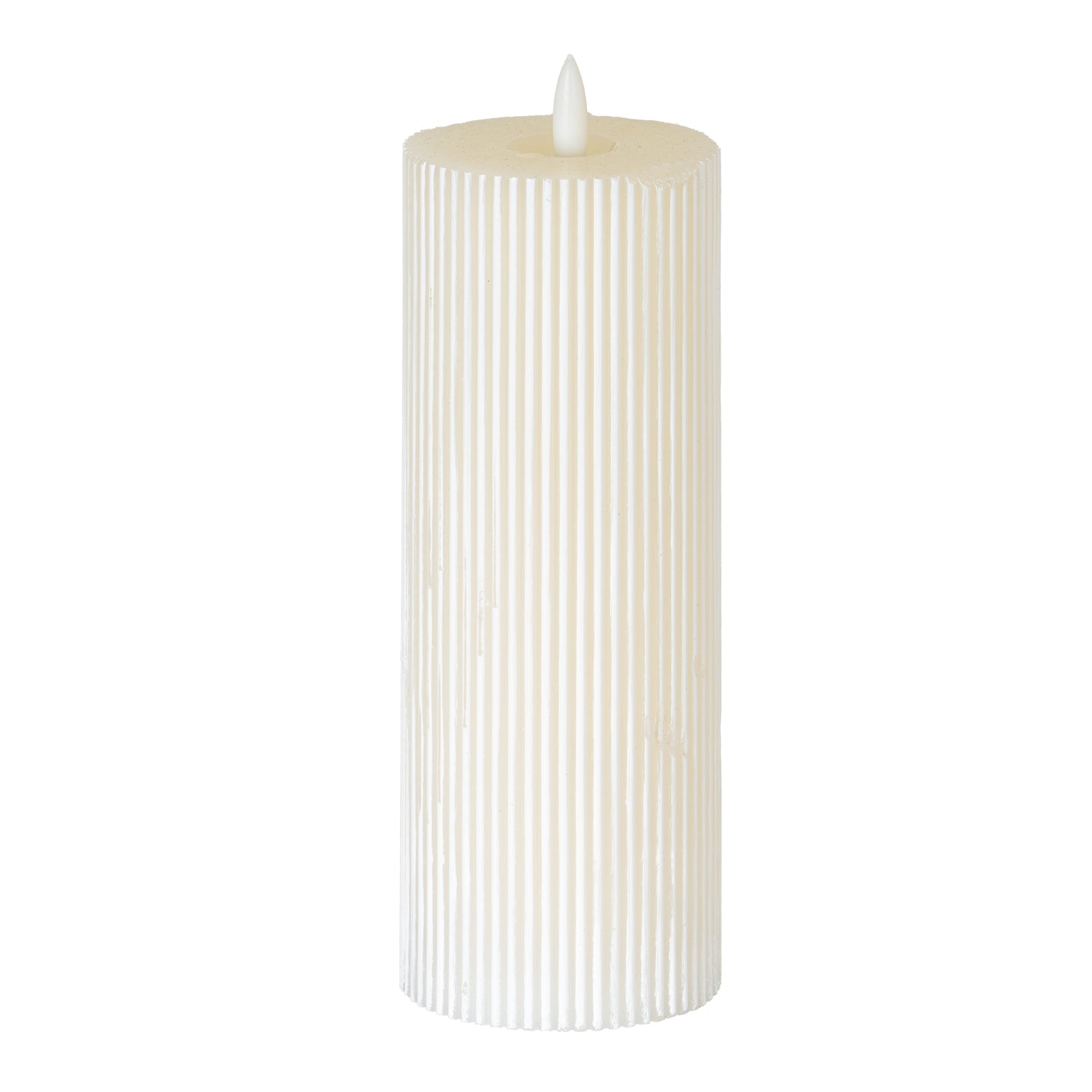 Luxe Collection Natural Glow 3.5x9 Texture Ribbed LED Candle - Candles from the Quanta Home collection.