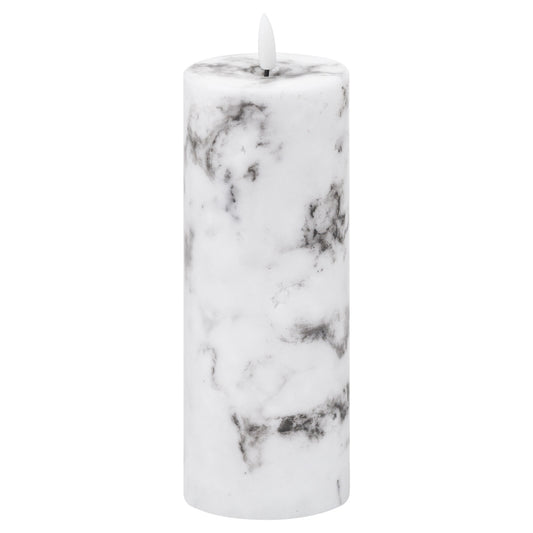 Luxe Collection Natural Glow 3x8 Marble Effect LED Candle - Candles from the Quanta Home collection.