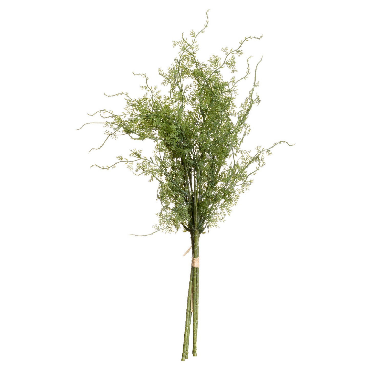 Lush, feathery green fronds form a vibrant artificial asparagus fern bunch, perfect for adding elegance to any decor style.