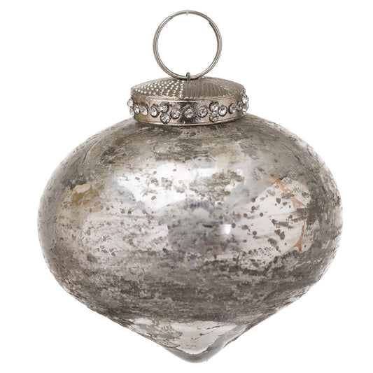 The Noel Collection Silver Christmas Teardrop Bauble - Christmas Baubles from the Quanta Home collection.
