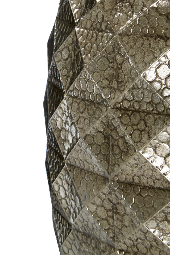 Cyrus Set of 2 Silver Finish Textured Stools and Tables