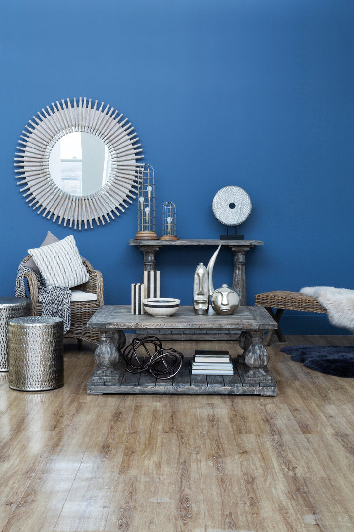 Knight Set of 2 Nickel Finish Side Tables and Stools