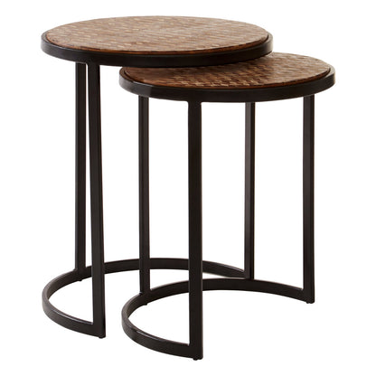 Elara Set of Two Chevron Design Nesting Tables